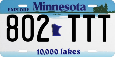 MN license plate 802TTT