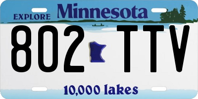 MN license plate 802TTV