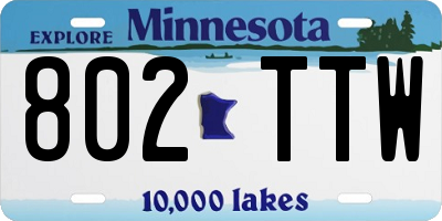 MN license plate 802TTW