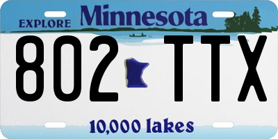 MN license plate 802TTX