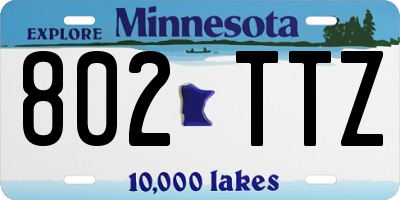 MN license plate 802TTZ
