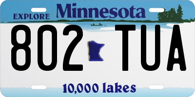 MN license plate 802TUA