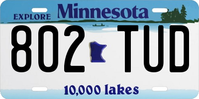 MN license plate 802TUD
