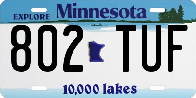 MN license plate 802TUF