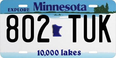 MN license plate 802TUK