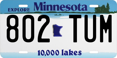 MN license plate 802TUM