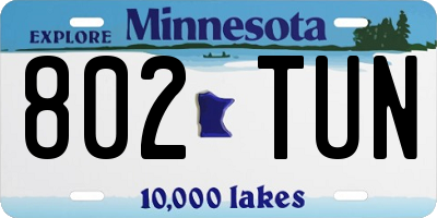 MN license plate 802TUN