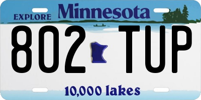MN license plate 802TUP