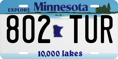MN license plate 802TUR