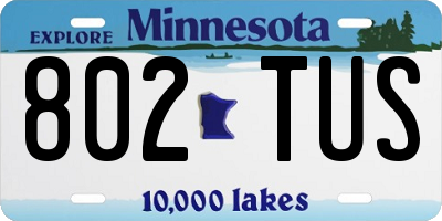 MN license plate 802TUS
