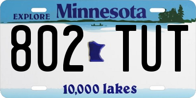 MN license plate 802TUT