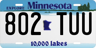 MN license plate 802TUU
