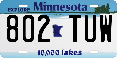 MN license plate 802TUW