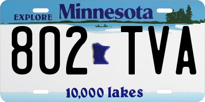 MN license plate 802TVA