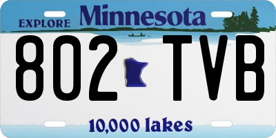 MN license plate 802TVB