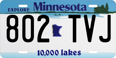 MN license plate 802TVJ
