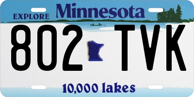 MN license plate 802TVK