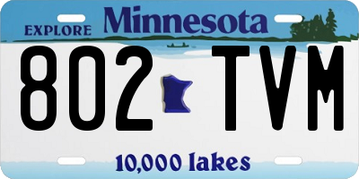 MN license plate 802TVM