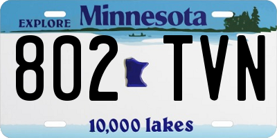 MN license plate 802TVN