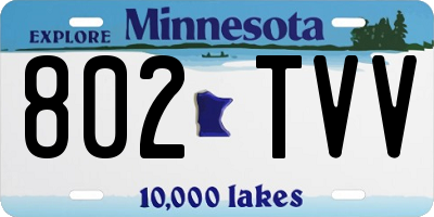 MN license plate 802TVV