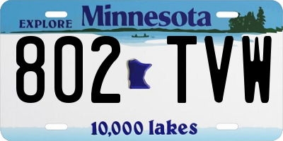 MN license plate 802TVW