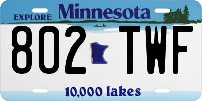 MN license plate 802TWF