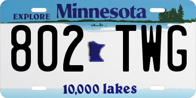 MN license plate 802TWG