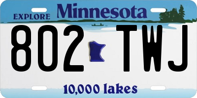 MN license plate 802TWJ