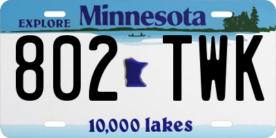 MN license plate 802TWK