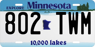 MN license plate 802TWM