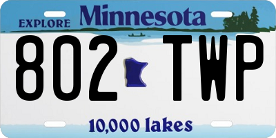 MN license plate 802TWP