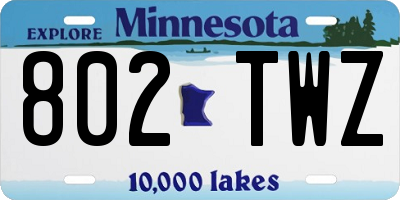 MN license plate 802TWZ