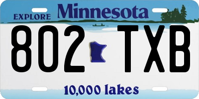 MN license plate 802TXB