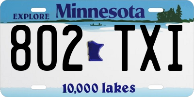 MN license plate 802TXI