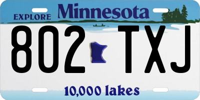 MN license plate 802TXJ