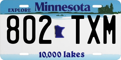MN license plate 802TXM