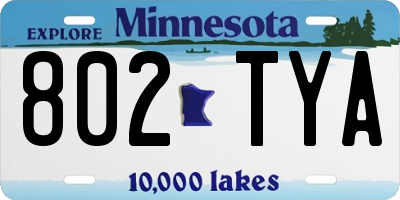 MN license plate 802TYA