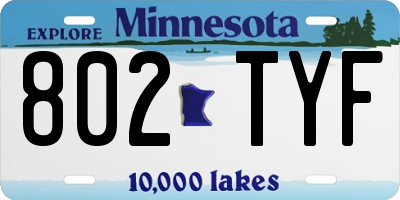 MN license plate 802TYF
