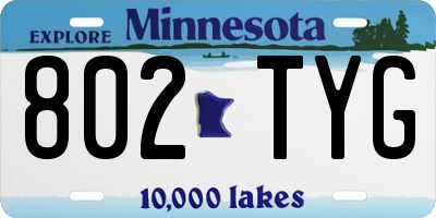 MN license plate 802TYG
