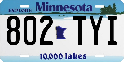 MN license plate 802TYI