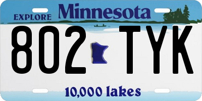 MN license plate 802TYK