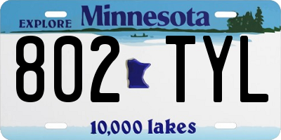 MN license plate 802TYL
