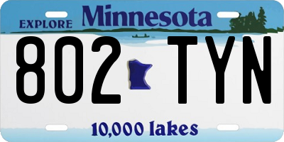 MN license plate 802TYN