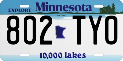 MN license plate 802TYO