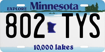 MN license plate 802TYS