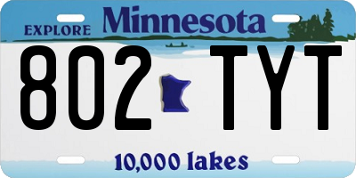 MN license plate 802TYT