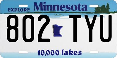 MN license plate 802TYU