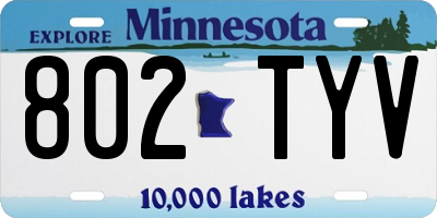 MN license plate 802TYV