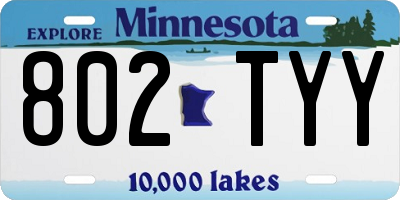 MN license plate 802TYY