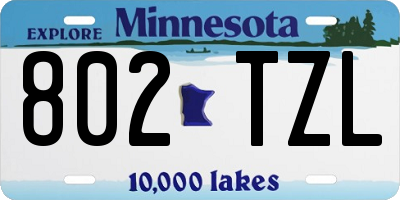 MN license plate 802TZL